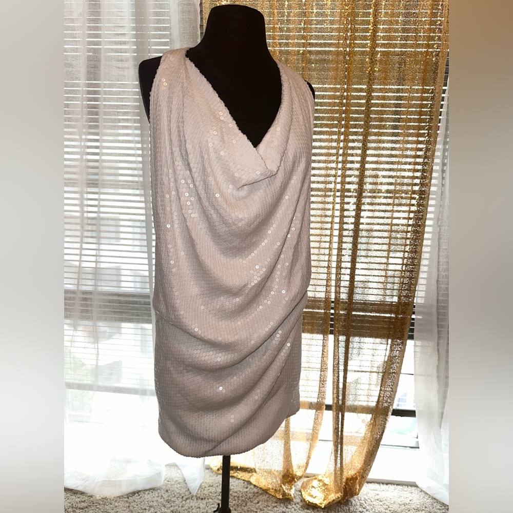 BCBG halter mini dress, great stretch, very flattering